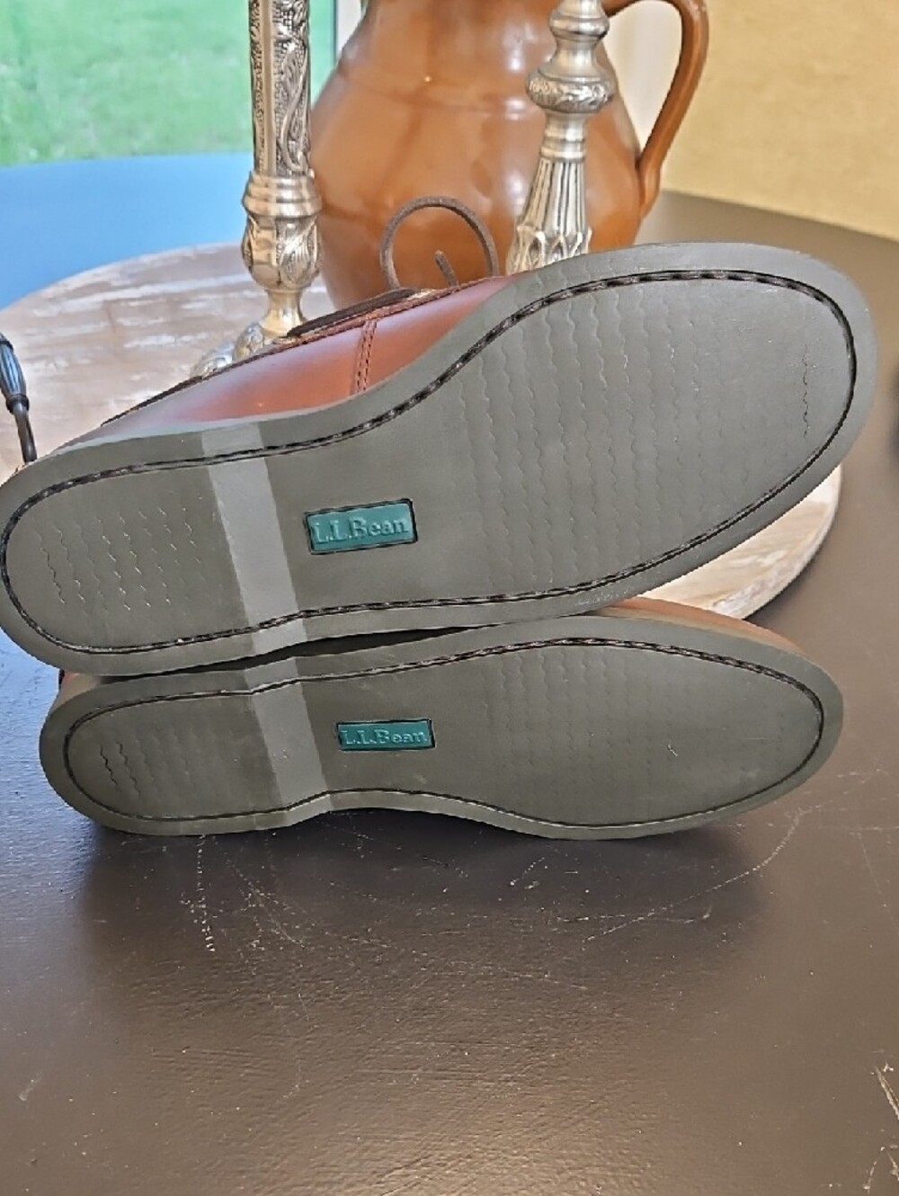 L.L BEAN Men's Brown Leather Boat Shoes. Size 8.5 - Picture 5 of 6